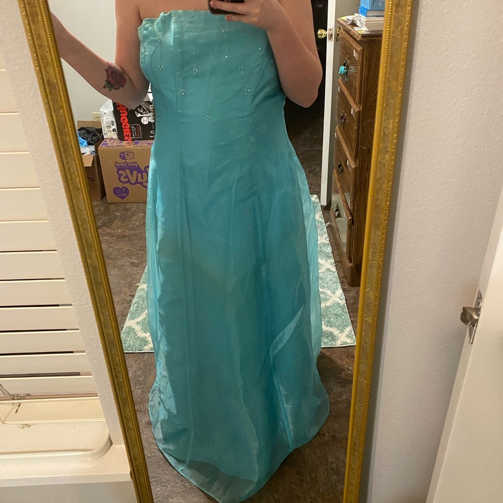 Jody Baby Blue Strapless Prom/ Party Dress